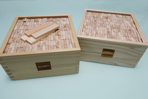 Finished wooden building blocks
