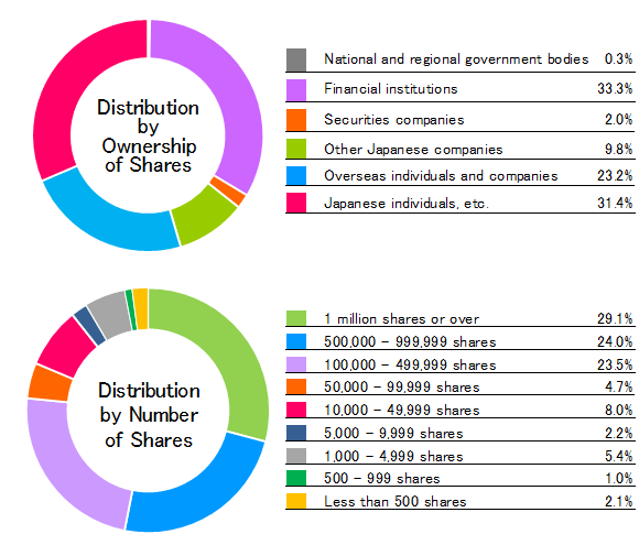 Distribution by ownership of shares