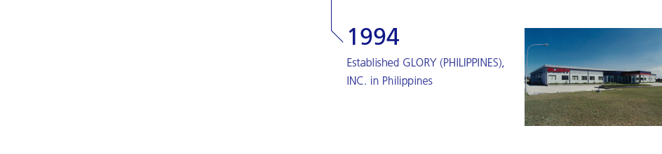 1994 Established GLORY (PHILIPPINES), INC. in Philippines