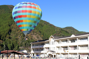 Riding on a hot-air balloon