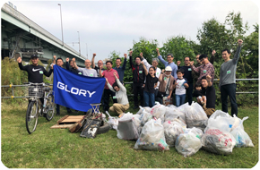Participants of Arakawa River cleaning activities