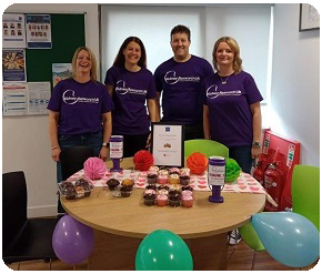 Employees at the charity cafe