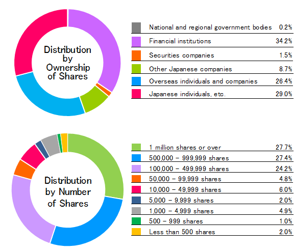 Distribution by ownership of shares